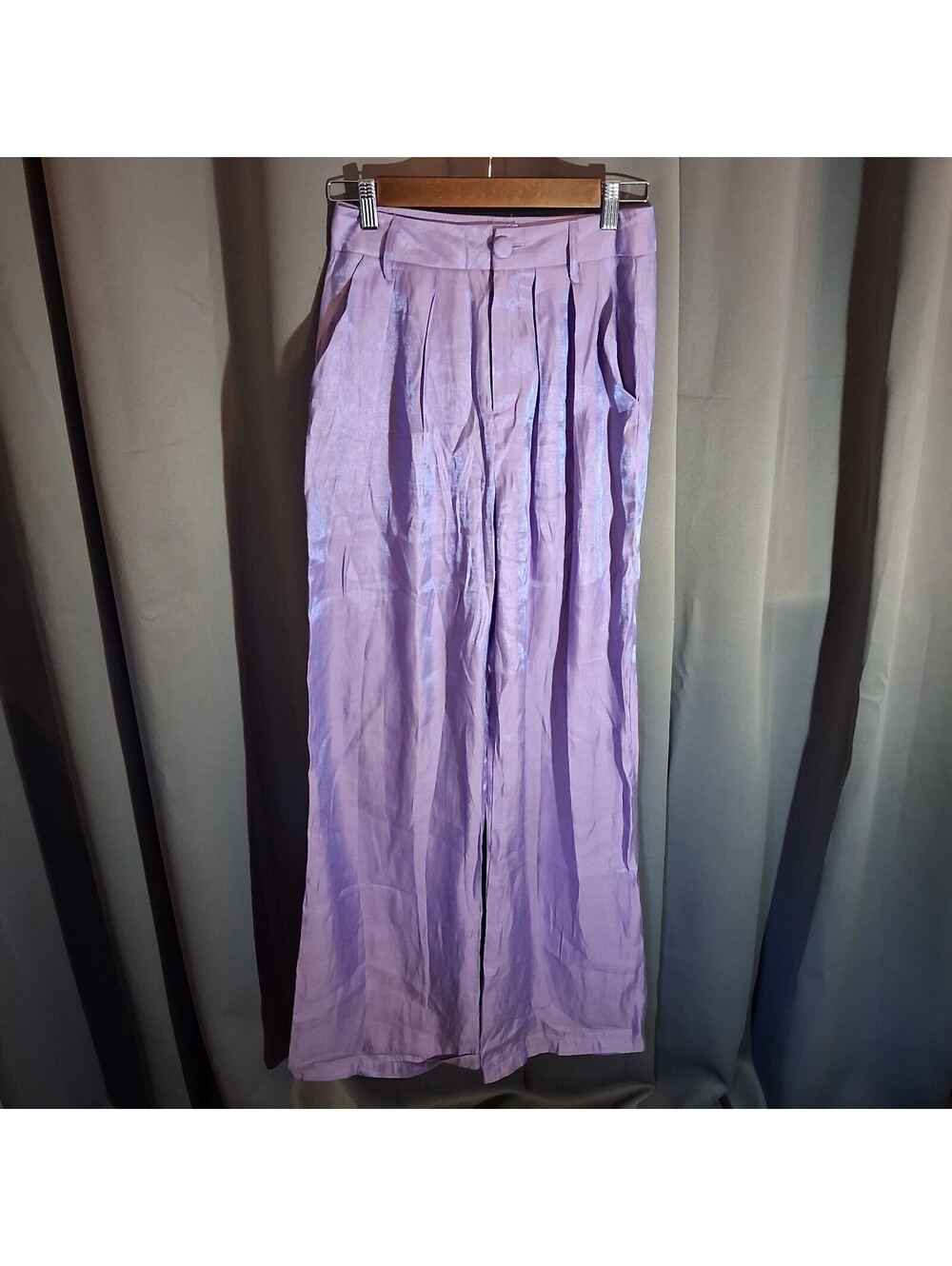 Nasty Gal Lavender High-Waisted Wide-Leg Pants Size US 4